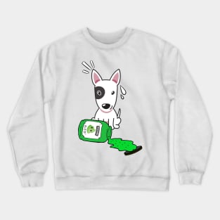 Cute Bull Terrier Spilled Wasabi sauce Crewneck Sweatshirt